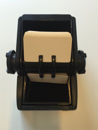 Vintage Black Rolodex Rotary Swivel Card File with Cards USA 1970s