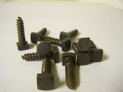 5/16&#034; x 1 1/4&#034;  square head lag bolts plain steel square head stamped x -qty. 11 for sale