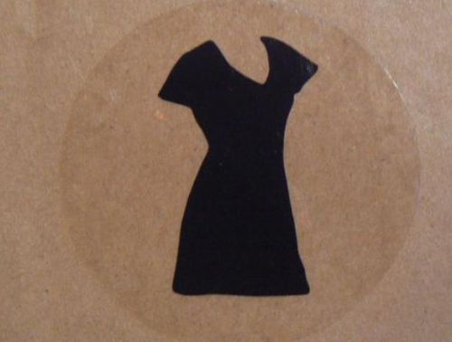 200 Pack Adhesive Labels Ladies Dress Design Printed on Clear