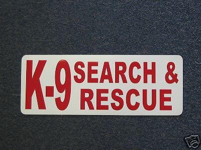 K-9 SEARCH &amp; RESCUE Magnetic Sign 4 Car SUV Truck Police Dog Fire K nine K9 Cage