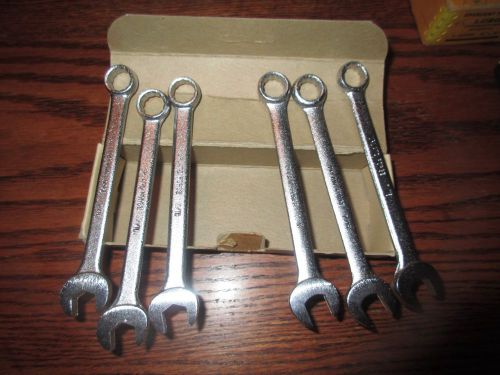 NEW NOS Vintage Upland Forge 7/16 Combo Combination Wrenches Wrench USA 8 pieces