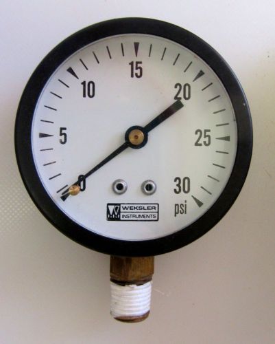 New vtg weksler psi gauge steel pressure 0-30 n box vacuum old steampunk nos nib for sale