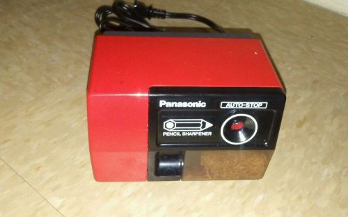 Vintage Panasonic Pencil Sharpener KP-123 Red Auto-Stop Made In Japan