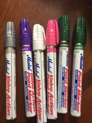 6 pack variety colors markal valve action paint markers 3mm for sale