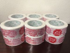 New Lot Of 12 Rolls Of White STOP Acrylic Tape. 1.89in X 110yds.