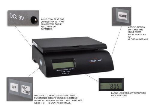 Weighmax Digital Postal Scale, Black W-2822-35-BLK