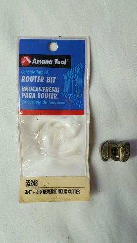 Amana Tool Carbide Tipped Router Bit # 55248 3/4&#034; x .015 reverse helix cutter