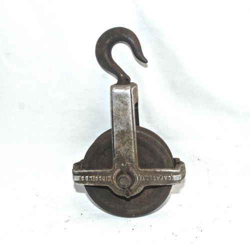 Vintage thern block &amp; tackle ** 1000 lb chain hoist pulley ** 1/2 ton barn part for sale