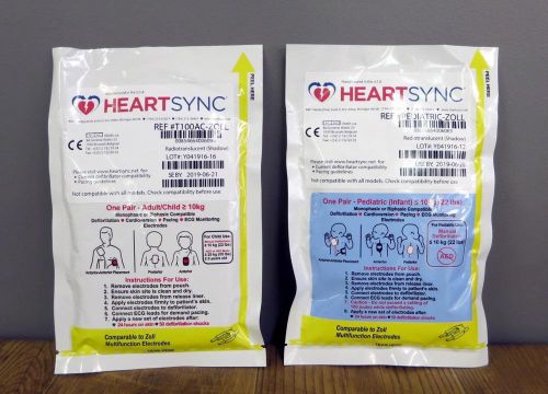 New zoll heartsync adult &amp; pediatric multifunction electrode pads m e series for sale