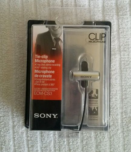 SONY ECM-CS3 Condenser Microphone Business Tie-clip - NEW OPENED BOX, WORKING