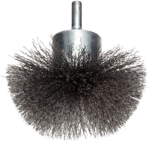 Weiler circular flared wire end brush, round shank, steel, crimped wire, 3&#034; for sale