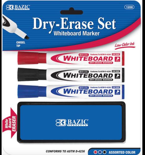 4 PC SET DRY ERASE MARKER, WHITEBOARD MARKERS WITH ERASER FREE SHIPPING ONLY .99