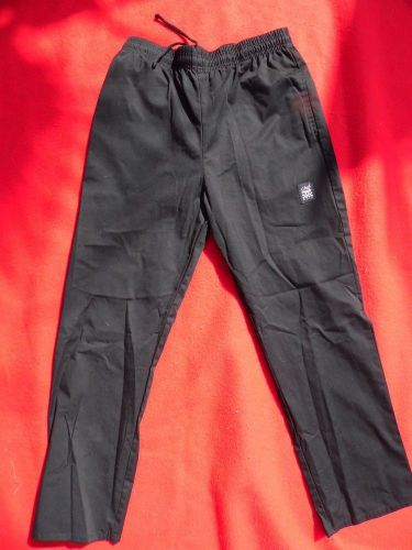 Black Unisex Chef Revival Baggy Chef Pants Size L 36-38 / 31-32