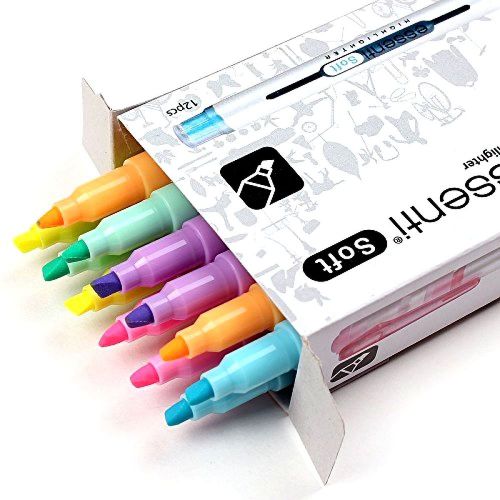 Monami Essenti Liner Soft Pastel Color Highlighter Pen Marker 6 Color Pack New