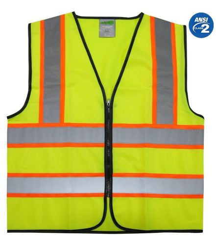 GripGlo Reflective Safety Vest Bright Neon Color w/2 Reflective Strips - Oran...