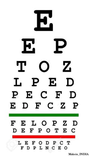 Wall Snellen Eye Exam Vision Test Chart 22&#034; x11&#034; Set of 10 Charts Optometry, DHL