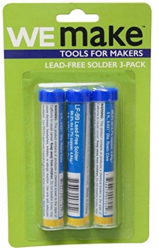 Wemake lead free solder science kit with 5&#039; roll and 0.031 (3 pack) for sale