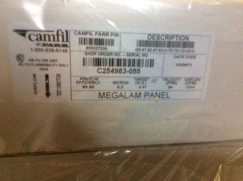 Camfil Megalam Panel, #Q5-47.62-47.62-H-75-TK-1D-U0-0, clean air solutions, NOS