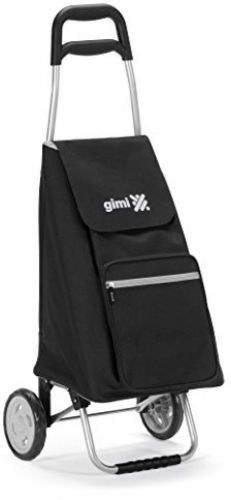 Gimi italian design lightweight foldable wheeled shopping trolley, black for sale