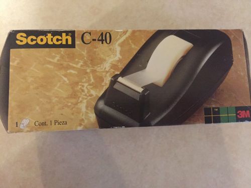Scotch 3M C-40 Designer Tape Dispenser Black 3/4&#034; Weighted Non-Skid New