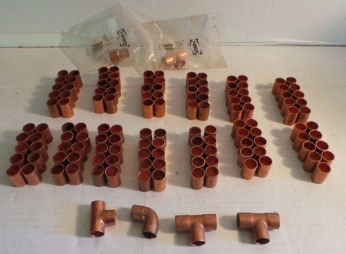 New contractor lot 129 straight copper fittings 3/8&#034; bonus for sale