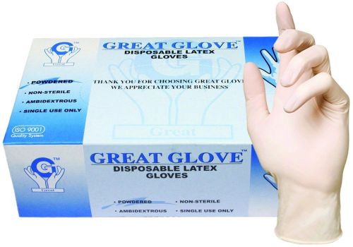 Great glove 10010-m-bx food safe industrial grade glove latex 4.5 mil - 5 mil... for sale