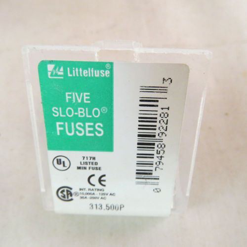 Littelfuse slo-blo Fuses 313 5/10A 250VAC, box of 5 fuses
