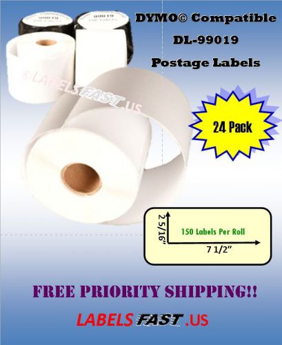 24 Rolls of Dymo® 99019 Compatible Postage Labels for eBay and Paypal
