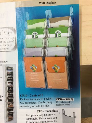 10 Pocket Display Rack Magazine Brochure Pamphlet Literature Acrylic Wall Mount