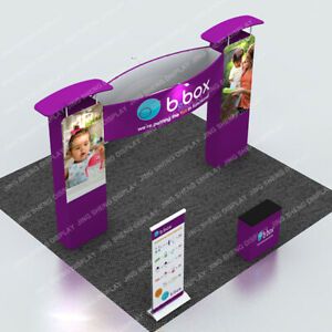 20ft Trade Show Display Booth Pop Up Stand with Custom Print Lights Counter #1