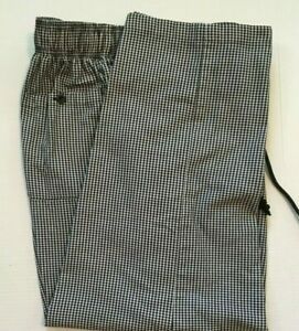Chef Works Pants Checked Baggy Unisex Style Elastic Drawstring Waist