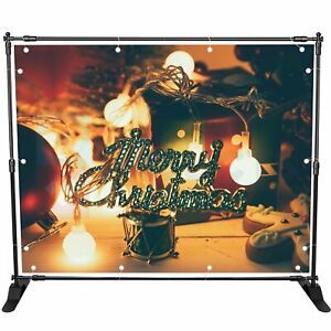 8&#039;x8&#039; Backdrop Banner Stand Adjustable Telescopic Step Repeat Backdrop Crossbar