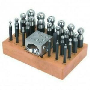 New Dapping Doming Punch &amp; Block Set - 25 Pieces 4.5mm to 38.5mm - HARDENED