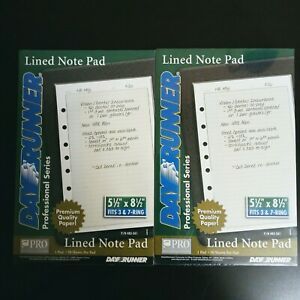 (2) Day Runner Professional Series Lined Note Pads 8 1/2 x 5 1/2 (3 or 7 ring)