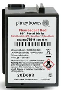 Brand New, Pitney Bowes 765-9 Fluorescent Red Ink Cartridge