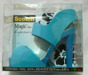 Scotch Magic Tape Dispenser Aqua/Blue  Mirrored Sandal High Heel Shoe Sandal NEW