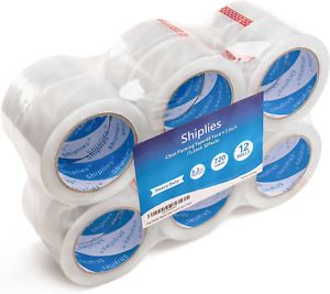 Shiplies Clear Packing Tape1.88&#034; x 60 Yards per Roll Stronger 3.2mil, Heavy Duty