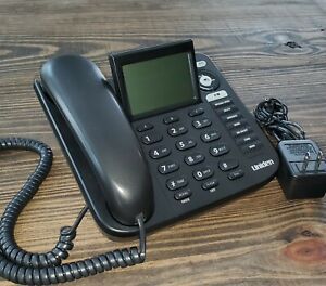 Uniden 1380 BK Single Line Corded Phone with Caller ID &amp; Answering System Black