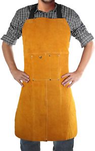 Benozit Leather Welding Work Apron,Heat&amp;Flame Resistant, Protective Clothing or