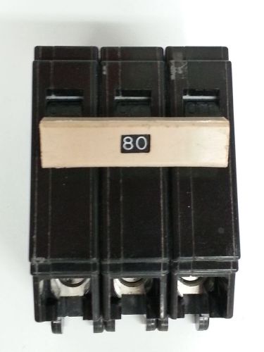 Used Cutler Hammer CH380 3 pole 80 amp 120/240 volt  Circuit Breaker