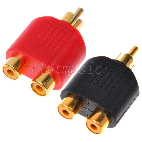 40pcs1Male To 2Female RCA AV Y Splitter Adapter Connector for Audio Cable gold