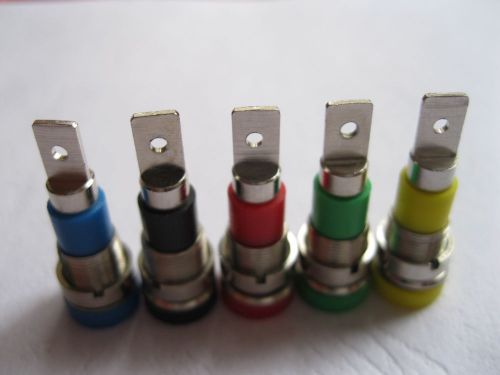 400 pcs  banana jack for 4mm banana plug 28.5mm nickel plated 5 colors insert for sale