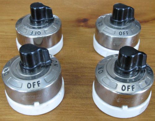 Rotary switch arrow h&amp;h hart lot of 4 chrome and porcelain 6a 250v 12a 125v for sale