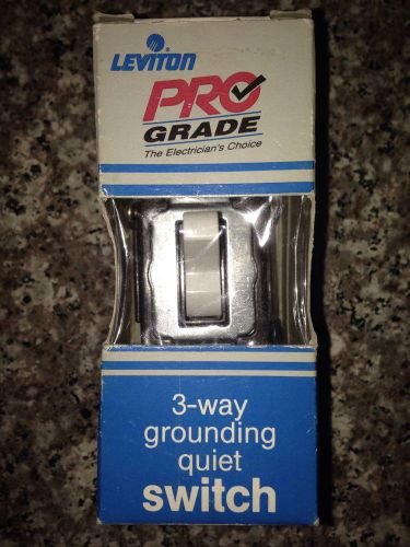 Leviton White Pro Grade 3-Way Grounding Quiet Toggle Switch 5503-LHW
