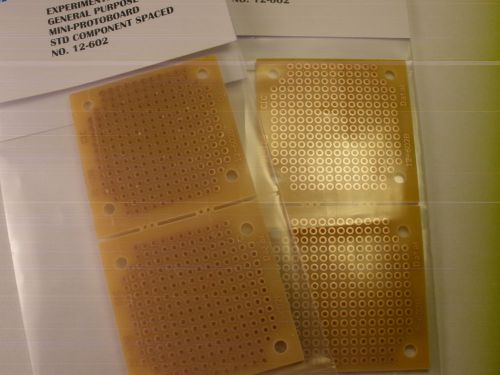 ( 2 PC. ) PHENOLIC CIRCUIT BOARD 12-602, 1.8&#034; X 3.6&#034;, 1/10&#034; HOLES,  WITH COPPER