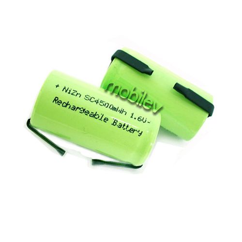 10 x 4500mwh sub c 1.6v volt nizn rechargeable battery cell pack with tab green for sale