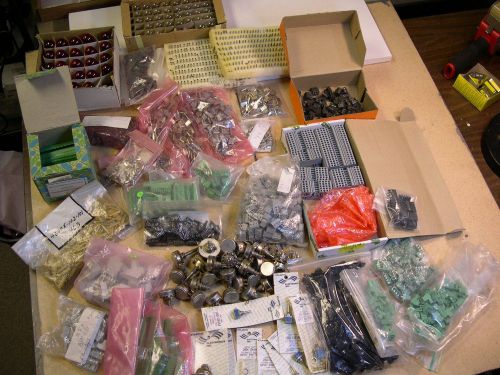 Large Lot of Electronic Components Terminal Blocks Crystals Pots Lamps &amp; More
