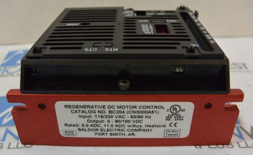 Baldor BC204 Regenerative DC Motor Control IN: 115/230 VAC OUT: 0-90/180 VDC