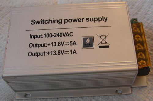 Switching Power Supply Input 100-240VAC Ouput 13.8V 5 A 13.8V 1A