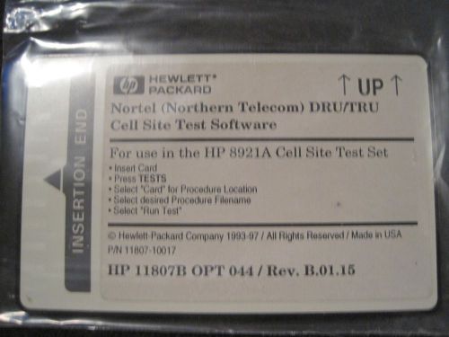 HP Agilent 11807B Option 044 TRU/DRU Cell Site Test Software Card Rev B.01.15
